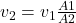 v_2 = v_1 \frac{A1}{A2}