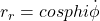 r_r = cos phi \dot{\phi}