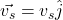 \vec{v_s} ​= v_s \hat{j}