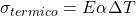 \sigma_{termico} = E \alpha \Delta T
